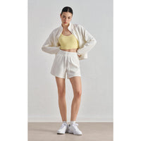 Spring and summer new air layer loose and simple yoga shorts women's drawstring thin four-quarter pants wear running sweatpants