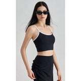 NULS youth contrasting color splicing short sports vest gathering beautiful back yoga underwear nude suspender fitness bra