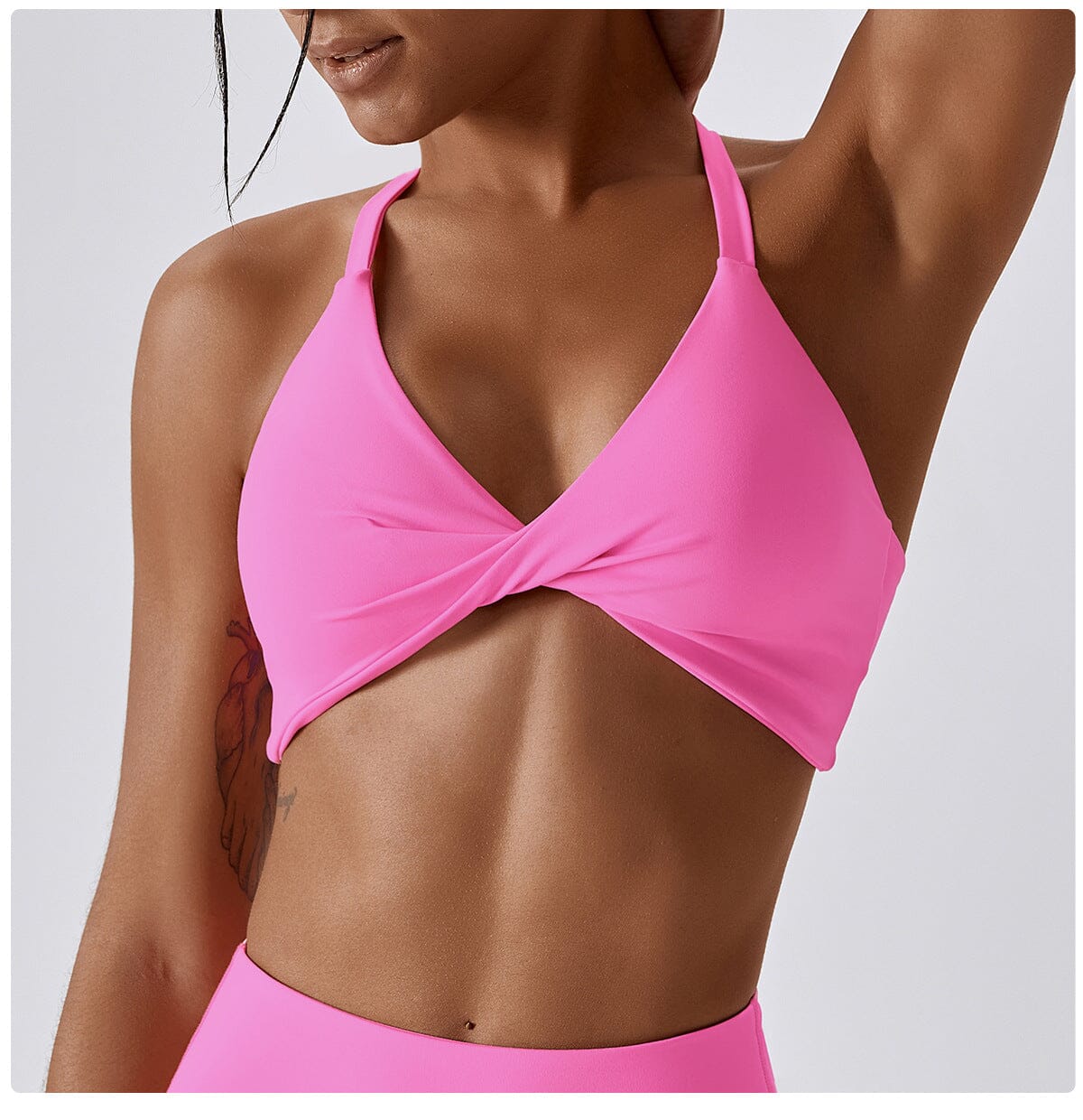 AeroFlex Grace: Seamless Activewear Bra 服装 Lepeins S Pink 