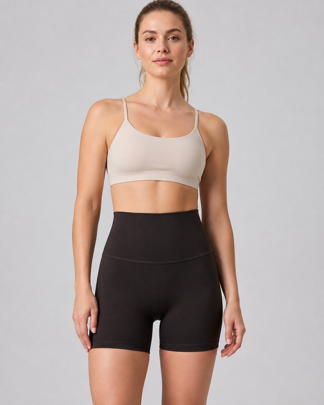 Color attribute image | NULS Seamless Front High-Waisted Yoga Shorts | Black