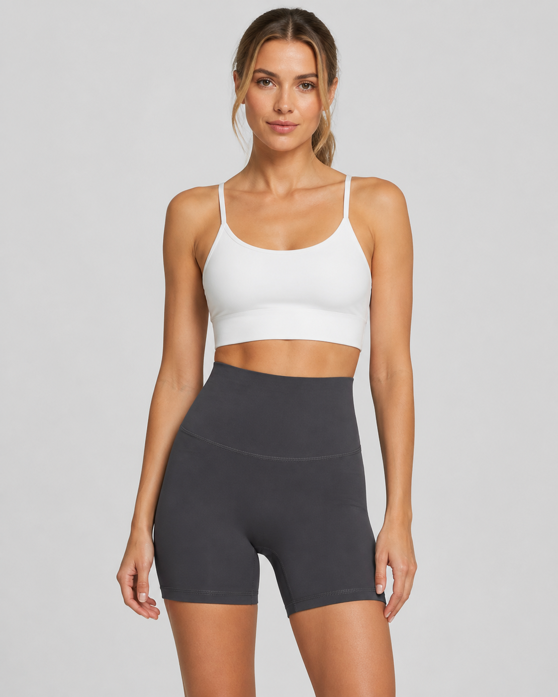 Color attribute image | NULS Seamless Front High-Waisted Yoga Shorts | Graphite Gray