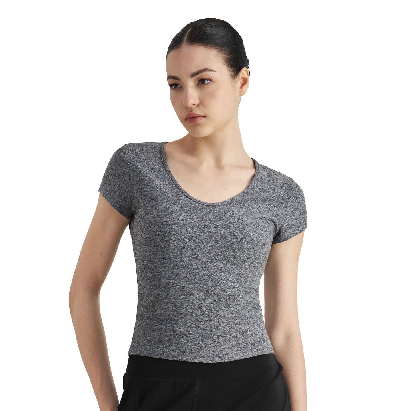 SUN simple and comfortable sports short sleeves skin-friendly nude casual yoga clothes high-end waist and thin fitness T-shirt women