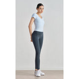 SUN simple and comfortable sports short sleeves skin-friendly nude casual yoga clothes high-end waist and thin fitness T-shirt women