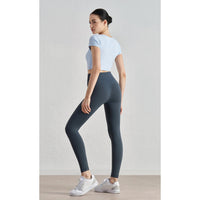 SUN simple and comfortable sports short sleeves skin-friendly nude casual yoga clothes high-end waist and thin fitness T-shirt women