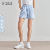 Spring and summer new air layer loose and simple yoga shorts women's drawstring thin four-quarter pants wear running sweatpants