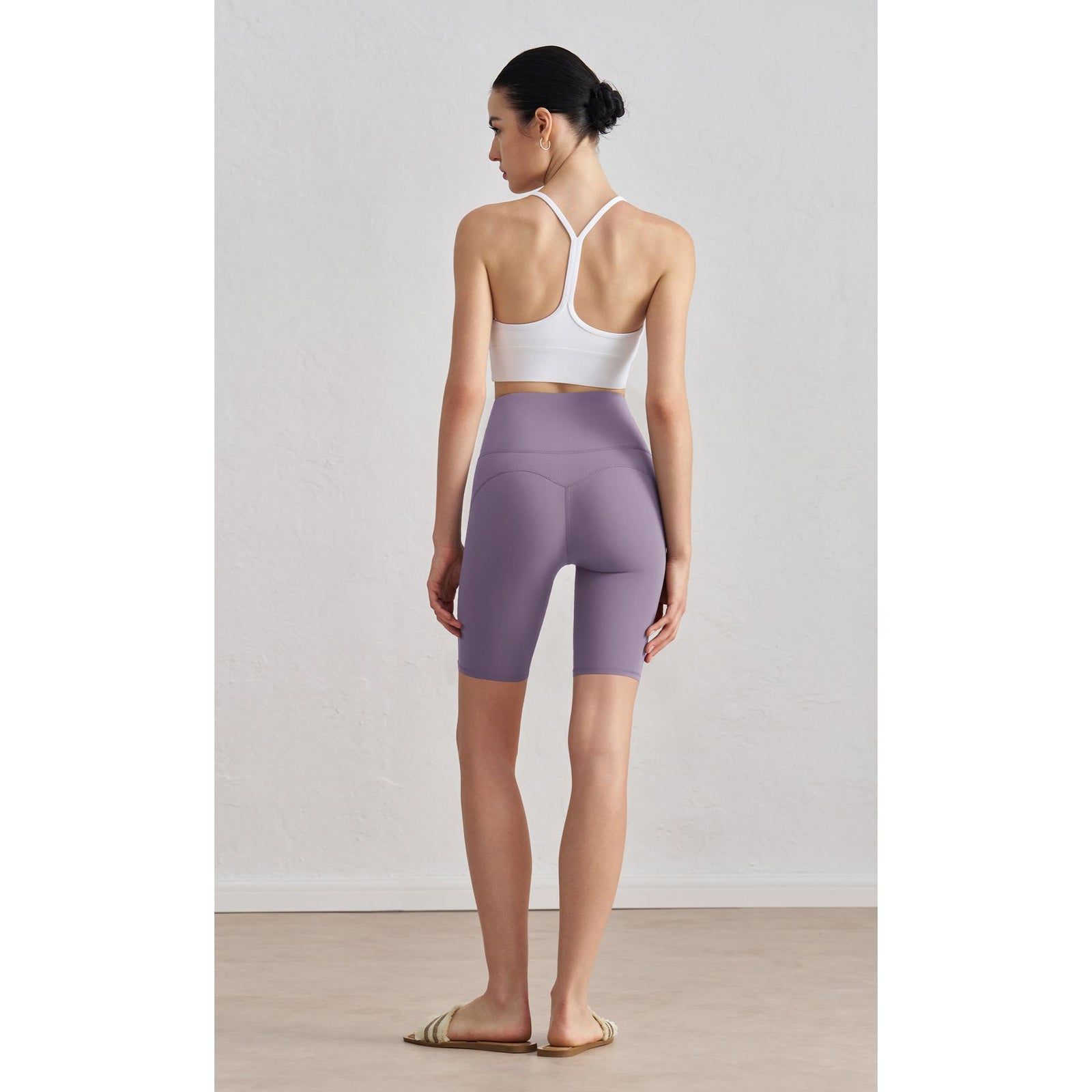 High-Waist Sculpt Yoga Shorts side view - Lepeins high-waist yoga shorts