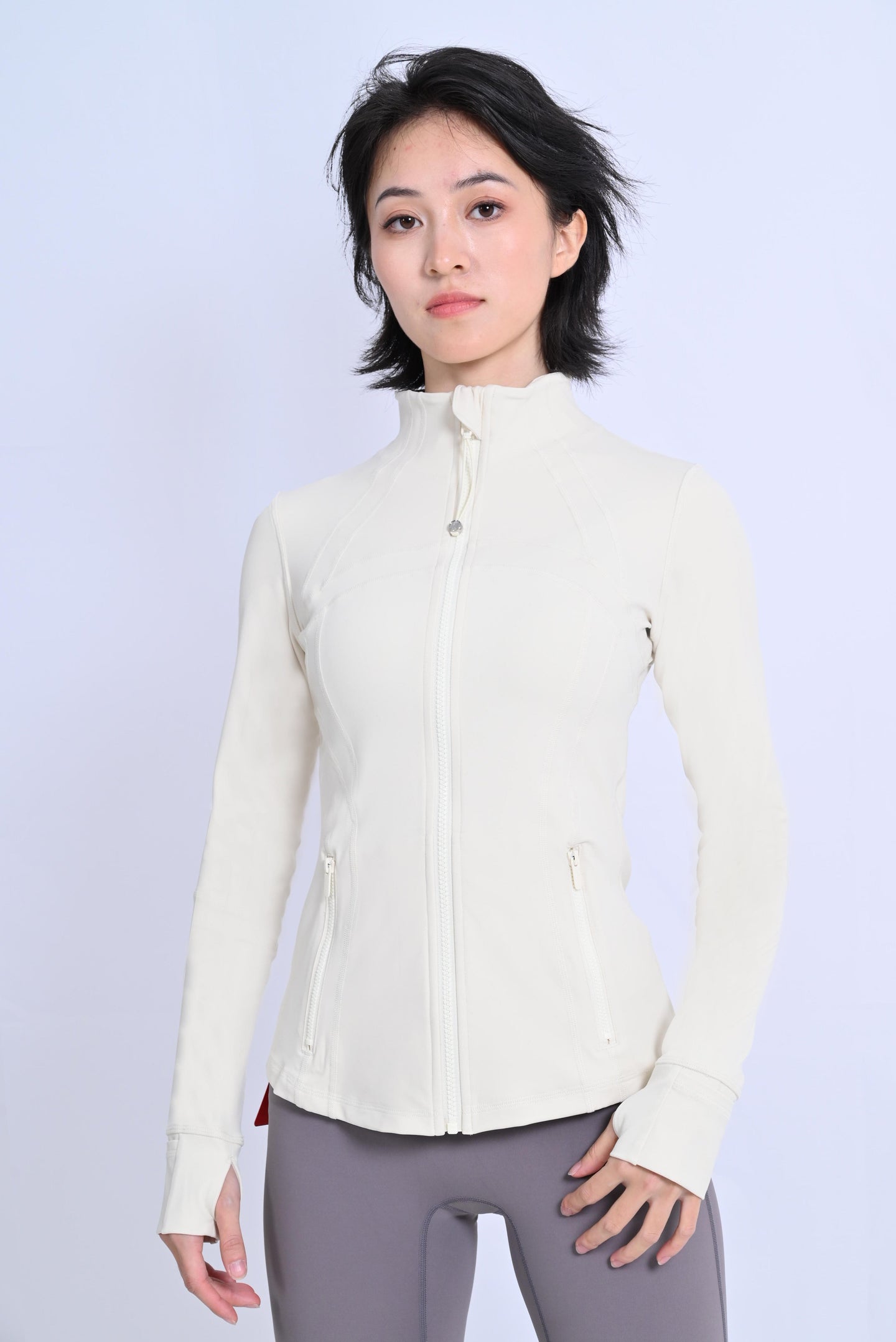 FlexFit Luxe: Thermal Seamless Yoga Jacket 服装 Lepeins S White 